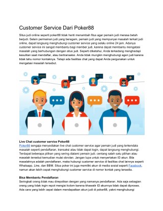 CUSTOMER SERVICE DARI POKER88
