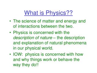 What is Physics??