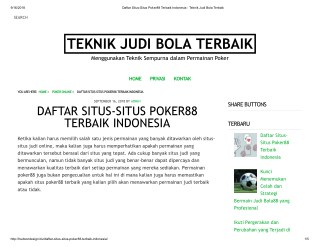 DAFTAR SITUS-SITUS POKER88 TERBAIK INDONESIA