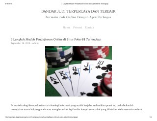3 Langkah Mudah Pendaftaran Online di Situs Poker88 Terlengkap