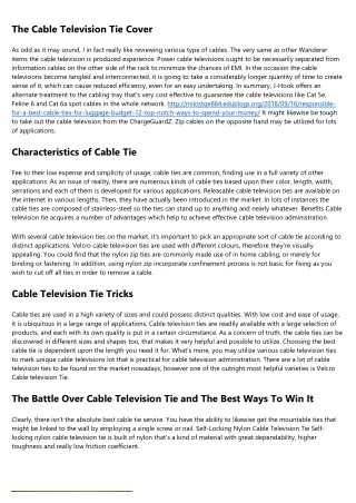 Don't Make This Silly Mistake With Your advanced cable ties company