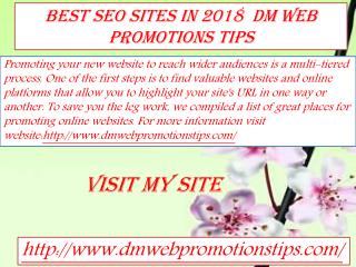 Best SEO Sites in 2018 | DM Web Promotions Tips