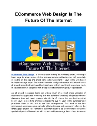 eCommerce Web Design Is The Future Of The Internet