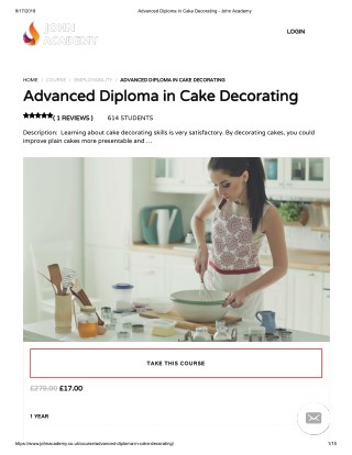 Advanced Diploma in Cake Decorating - john Academy