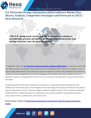 U.S. Electronic Design Automation Software Market Size, Application Analysis and Regional Outlook Report