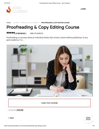 Proofreading & Copy Editing Course - John Academy