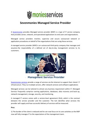 Sevenmonies Managed Service Provider