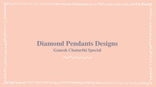 Diamond Pendants Designs