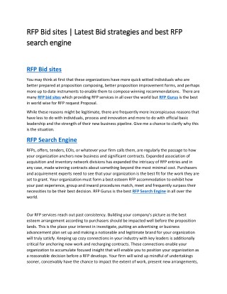 RFP bid sites | RFP Search engine