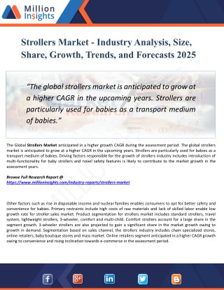 Strollers Market 2025: Analysis By Material, Application & Geography - by Million Insights