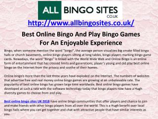 Best Online Bingo And Play Bingo Games For An Enjoyable Experience