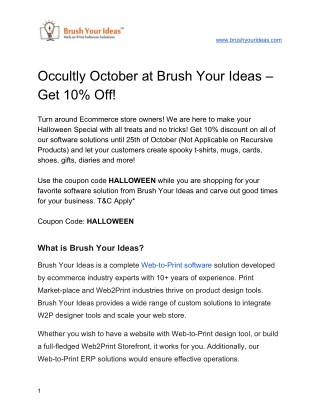 Occultly October at Brush Your Ideas â€“ Get 10% Off!