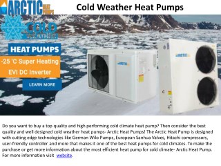 Best Cold Weather Heat Pumps
