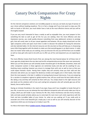 Canary Dock Companions For Crazy Nights