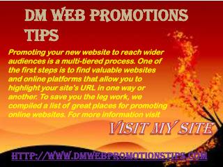 DM Web Promotions Tips