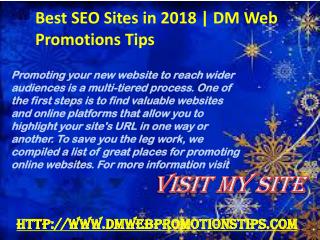 Best SEO Sites in 2018 | DM Web Promotions Tips