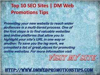 Top 10 SEO Sites | DM Web Promotions Tips