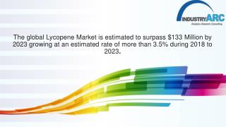 Lycopene Market is estimated to surpass $133 Million by 2023 growing at an estimated rate of more than 3.5% during 2018