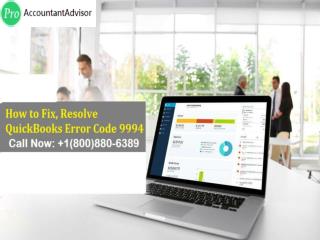 Fix QuickBooks Error Code 9994 - Advance Troubleshooting Steps