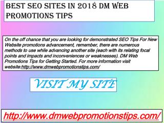 Best SEO Sites in 2018 | DM Web Promotions Tips