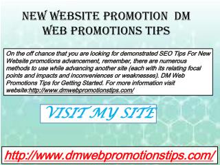 New Website Promotion | DM Web Promotions Tips