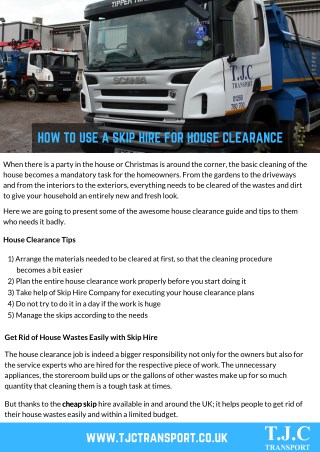 How to Use a Skip Hire for House Clearance