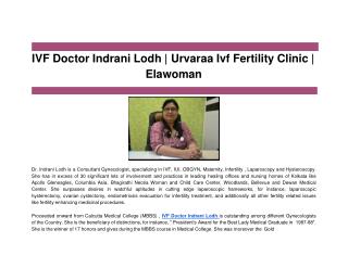 Ivf doctor indrani lodh urvaraa ivf fertility clinic elawoman