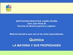 INSTITUCI N EDUCATIVA LAURA VICU A John Jairo P rez M Docente de Qu mica general y org nica