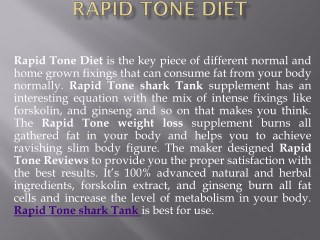 Rapid Tone Ingredients | Rapid Tone Pills