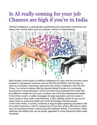 Is AI really coming for your job? Chances are high if you're in India