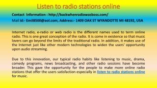Music Entertainment Advancement - The Online Radio