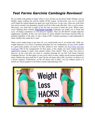 Teal Farms Garcinia Cambogia Reviews