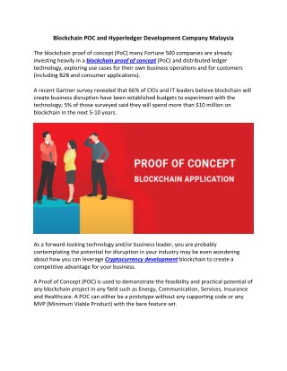 Blockchain POC and Hyperledger Development Company Malaysia