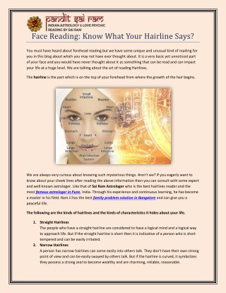 Face Reading: Know What Your Hairline Says ?