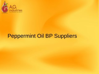 Peppermint Oil BP Suppliers
