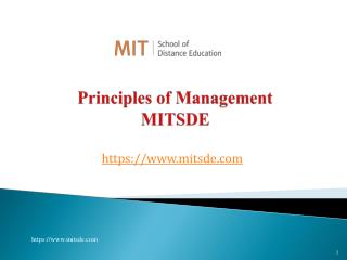 Principles of Management MITSDE