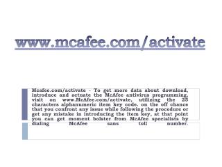 www.mcafee.com/activate- Download Mcafee Antivirus Product Online