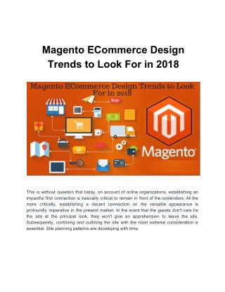 Magento ECommerce Design Trends to Look For in 2018