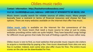 The Oldies Music: A Different Charm with Online Radio