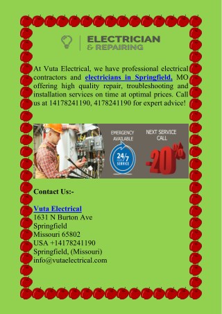 Professional Electricians in Springfield, MO