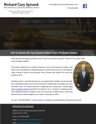 Get to Know the Top Queens New Yorkâ€™s Probate Lawyer