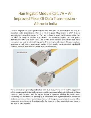 Han Gigabit Module Cat. 7A â€“ An Improved Piece Of Data Transmission - Alltronix