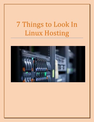 7 Things to Look In Linux HostingÂ 