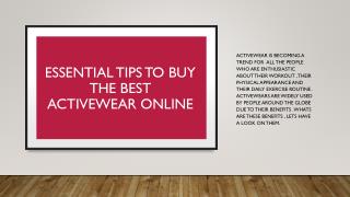 Essential tips to buy the best activewear online