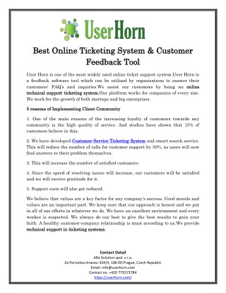 Best Online Ticketing System & Customer Feedback Tool