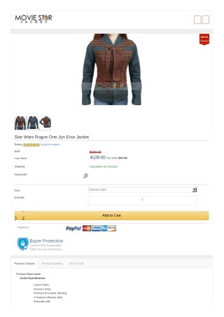 Star Wars Jyn Erso Jacket with Vest