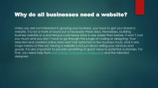 Why do all businesses need a website?
