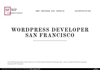 San Francisco Wordpress Developer | SFWP experts