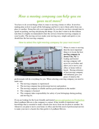 How a moving company can help you on your next move?
