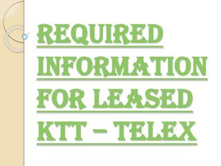 Meaning of Leased KTT â€“ TELEX